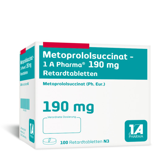 Metoprololsuccinat - 1 A Pharma 190mg Retardtab, 100 ST, 1 A Pharma GmbH