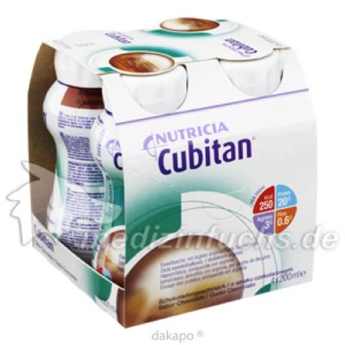 Cubitan Schokoladengeschmack Trinkflasche, 4x200 ml, Danone Deutschland GmbH