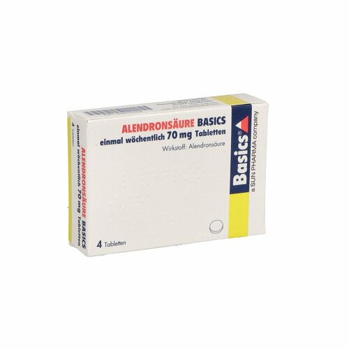 Alendronsäure Basics 70mg Tabl.einmal wöchentl., 4 Stk., Basics GmbH Alendronsäure Basics 70mg Tabl.einmal wöchentl., 4 Stk., Basics GmbH