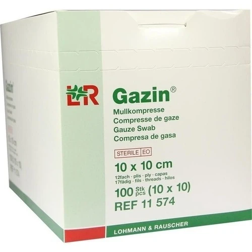 Gazin Mullkompresse 10x10cm 12fach steril, 10x10 Stk., Lohmann & Rauscher GmbH & Co. KG