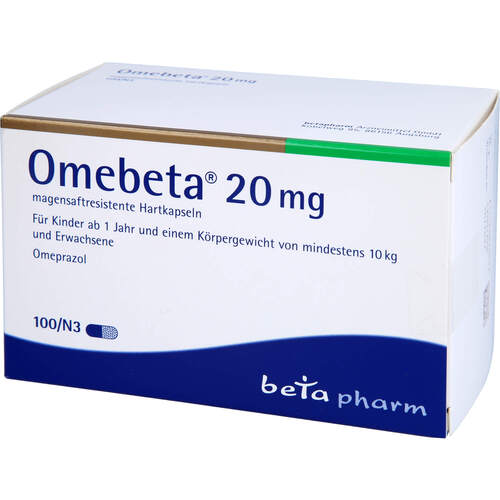 OMEBETA 20 magensaftresistente Hartkapseln, 100 Stk., betapharm Arzneimittel GmbH