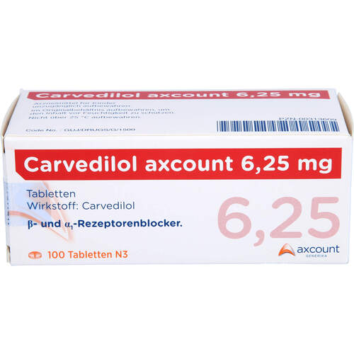 Carvedilol axcount 6.25mg, 100 ST, Axcount Generika GmbH