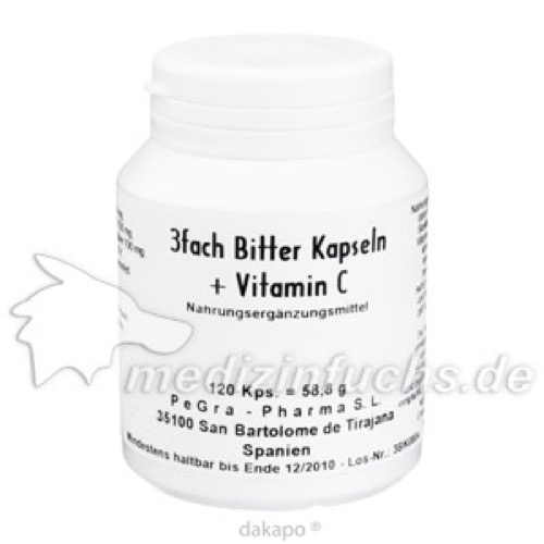 3-fach Bitter-Kapseln + Vitamin C, 120 Stk., Genus Pharma Vertriebs GmbH
