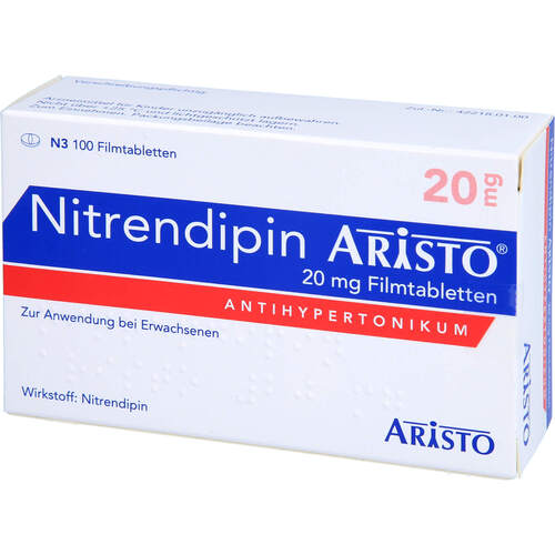 Nitrendipin Aristo 20 mg Filmtabletten, 100 Stk., Aristo Pharma GmbH