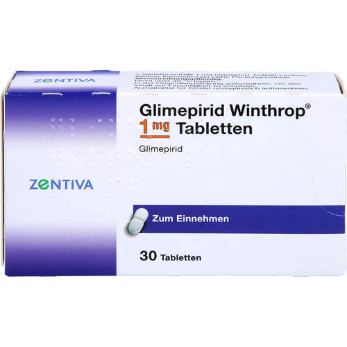 Glimepirid Winthrop 1mg Tabletten, 30 Stk., Zentiva Pharma GmbH