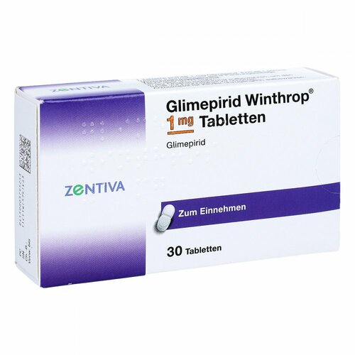 Glimepirid Winthrop 1mg Tabletten, 30 Stk., Zentiva Pharma GmbH