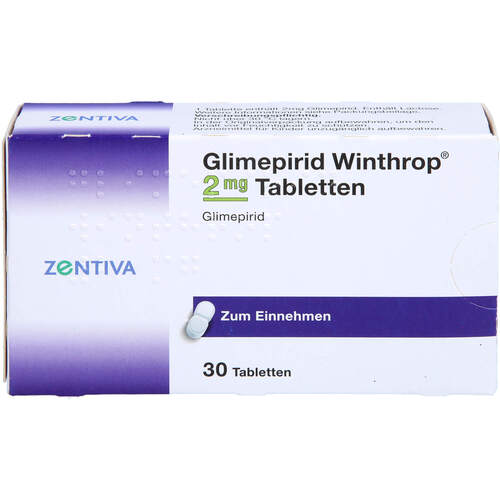 Glimepirid Winthrop 2mg Tabletten, 30 Stk., Zentiva Pharma GmbH