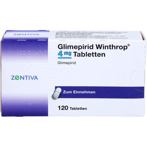 Glimepirid Winthrop 4mg Tabletten, 120 Stk., Zentiva Pharma GmbH