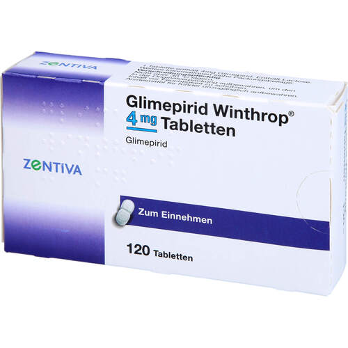 Glimepirid Winthrop 4mg Tabletten, 120 Stk., Zentiva Pharma GmbH