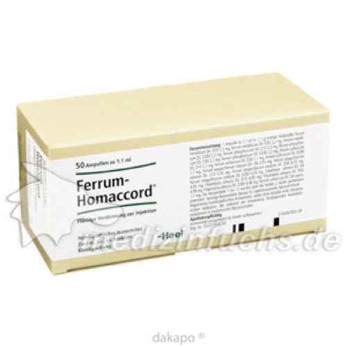 FERRUM HOMACCORD Ampullen, 50 Stk., Biologische Heilmittel Heel GmbH