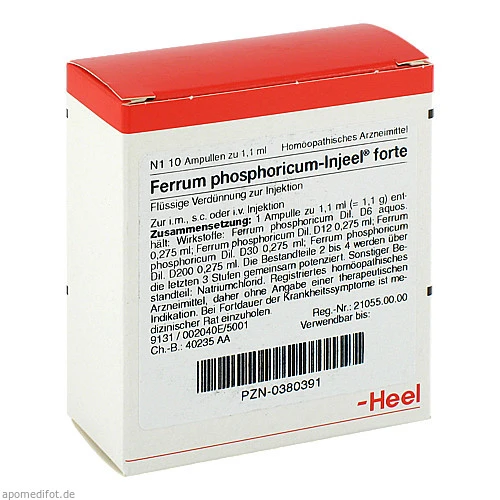 FERRUM PHOSPHORICUM INJEEL forte Ampullen, 10 Stk., Biologische Heilmittel Heel GmbH