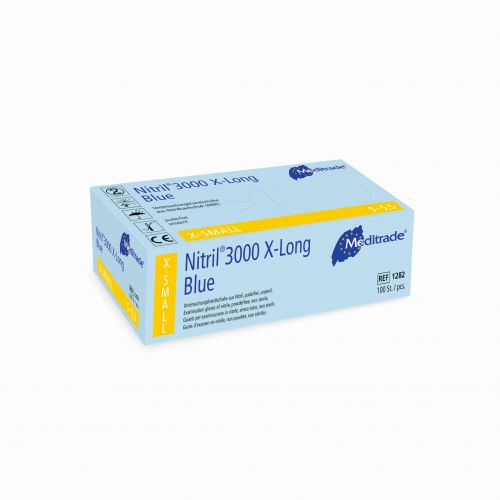 Nitril 3000 X-Long Blue UH unsteril Gr.XL, 100 Stk., Meditrade GmbH