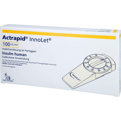 Actrapid InnoLet 100I.E./ml Injekt-Lsg im Injektor, 5X3 ML, Novo Nordisk Pharma GmbH