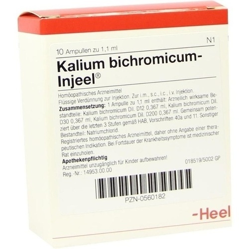 KALIUM BICHROMICUM INJEEL Ampullen, 10 St, Biologische Heilmittel Heel GmbH