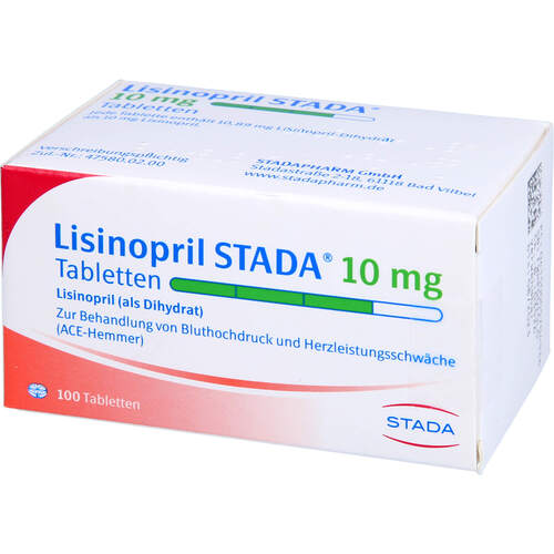 Lisinopril STADA 10mg Tabletten, 100 ST, STADAPHARM GmbH