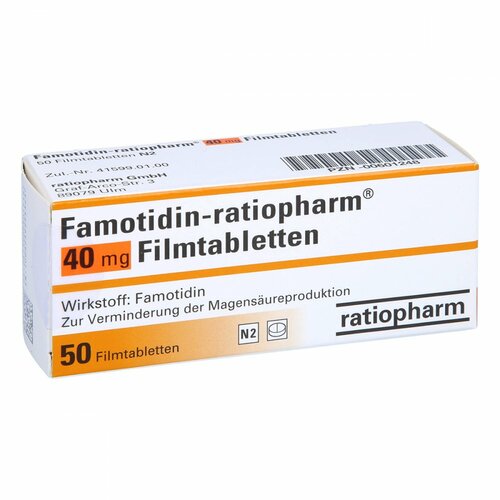 Famotidin-ratiopharm 40mg Filmtabletten, 50 ST, ratiopharm GmbH