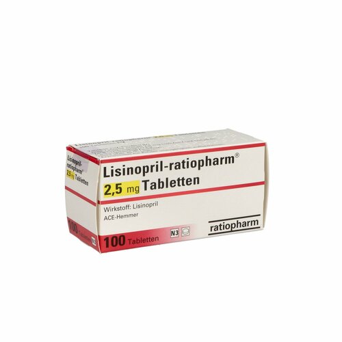 Lisinopril-ratiopharm 2.5mg Tabletten, 100 Stk., ratiopharm GmbH