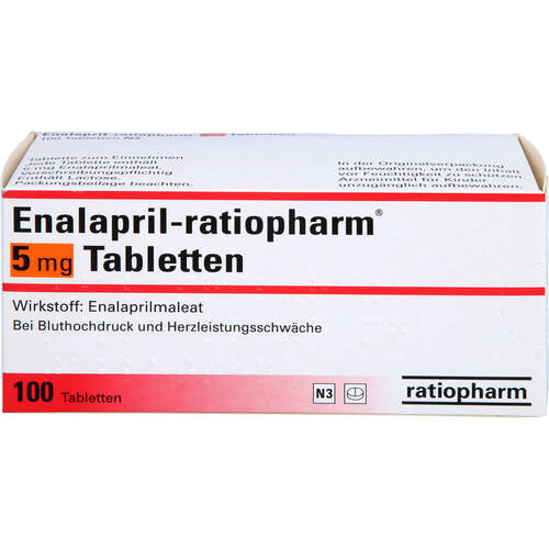 Enalapril-ratiopharm 5mg Tabletten, 100 ST, ratiopharm GmbH