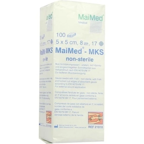 Schlitzkompressen 5x5cm 8-fach unsteril, 100 Stk., MaiMed GmbH
