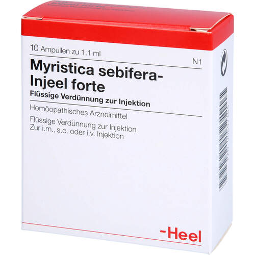 MYRISTICA SEBIFERA INJEEL forte Ampullen, 10 Stk., Biologische Heilmittel Heel GmbH