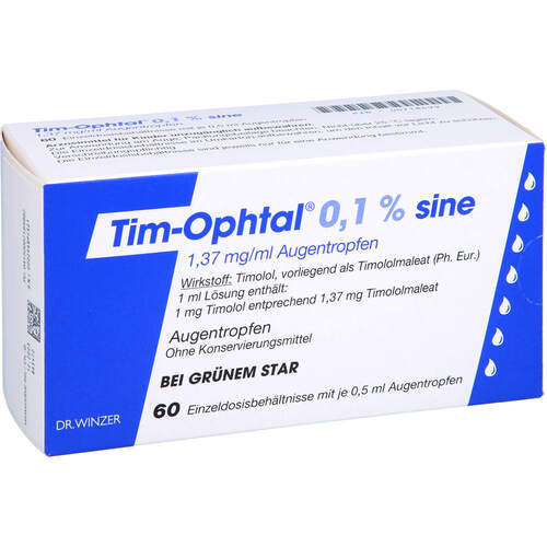 Tim-Ophtal 0.1% sine, 60x0,5 ml, Dr. Winzer Pharma GmbH