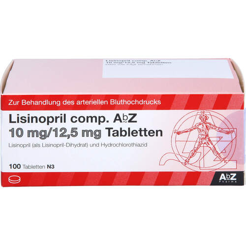 Lisinopril comp. AbZ 10mg/12.5mg Tabletten, 100 ST, Abz Pharma GmbH