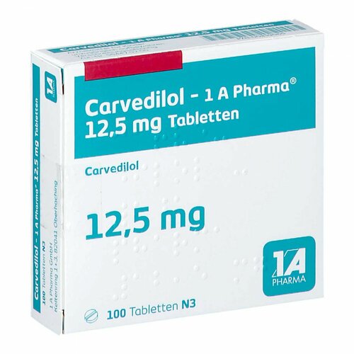 Carvedilol - 1A-Pharma 12.5mg Tabletten, 100 Stk., 1 A Pharma GmbH