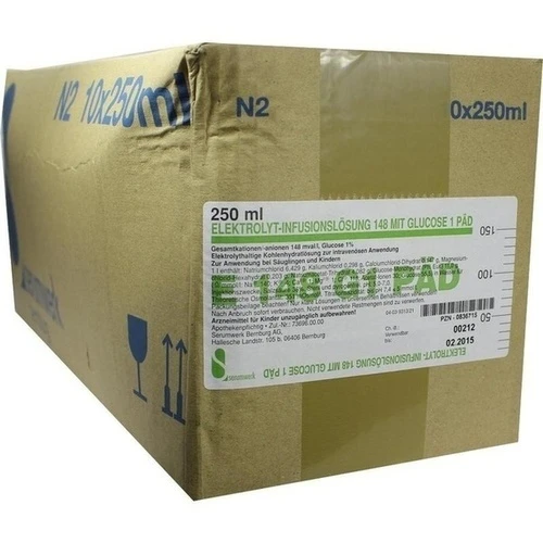 Elektrolyt-Infusionslösung 148 mit Glucose 1 PÄD, 10x250 ml, Burg Pharma GmbH