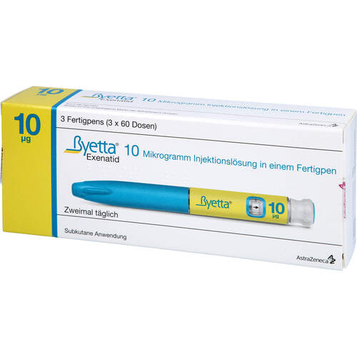 Byetta 10ug-Injektionslösung Fertigpen, 3 Stk., AstraZeneca GmbH