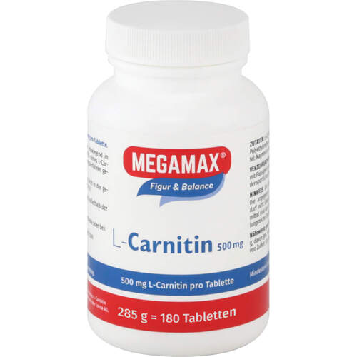 MEGAMAX L-Carnitin 500mg, 180 Stk., Megamax B.V.