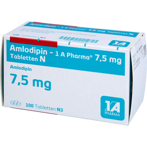 Amlodipin - 1 A Pharma 7.5 mg Tabletten N, 100 ST, 1 A Pharma GmbH