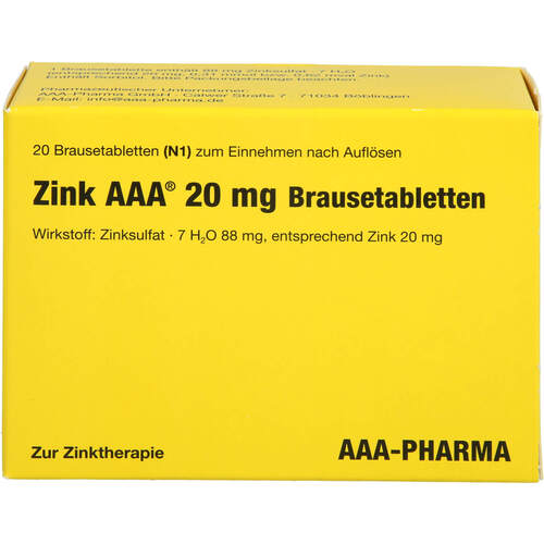 ZINK AAA 20 mg Brausetabletten, 20 St, AAA - Pharma GmbH