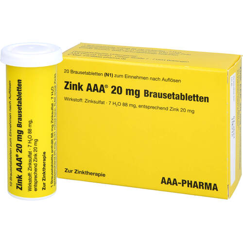 ZINK AAA 20 mg Brausetabletten, 20 St, AAA - Pharma GmbH