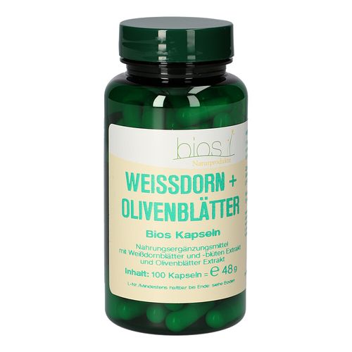 Weißdorn + Olivenblätter Bios Kapseln, 100 Stk., Bios Medical Services