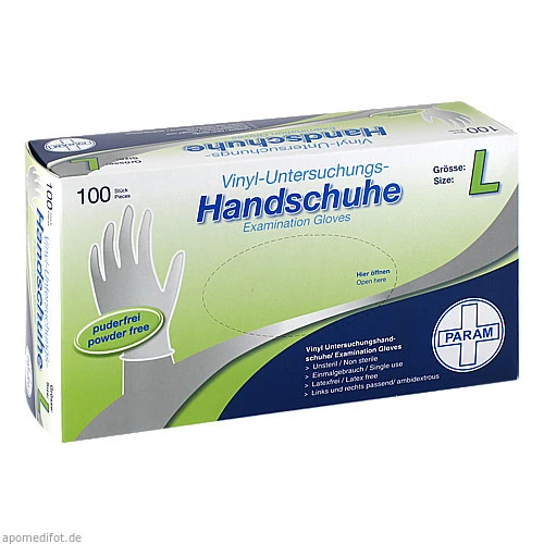 Einmal Handschuhe Vinyl puderfrei L, 100 ST, Param GmbH