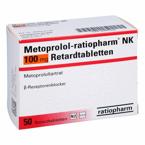 Metoprolol-ratiopharm NK 100mg Retardtabletten, 50 Stk., ratiopharm GmbH