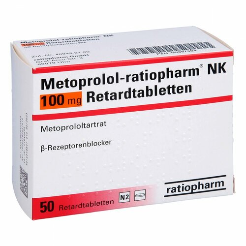 Metoprolol-ratiopharm NK 100mg Retardtabletten, 50 ST, ratiopharm GmbH