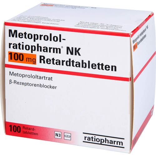 Metoprolol-ratiopharm NK 100mg Retardtabletten, 100 ST, ratiopharm GmbH