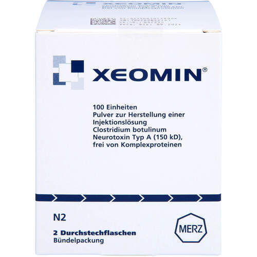 Xeomin 100 LD50 Einheiten Plv.z.Herst.e.Inj.-Lsg., 2 Stk., Merz Therapeutics GmbH