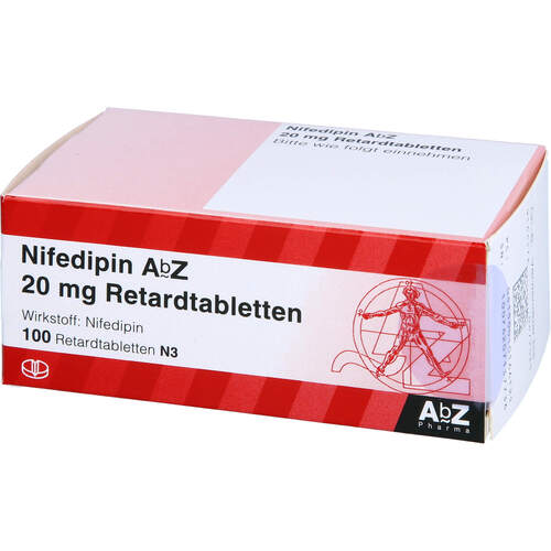 Nifedipin AbZ 20 mg Retardtabletten, 100 Stk., Abz Pharma GmbH