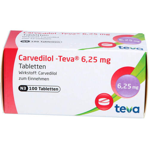 CARVEDILOL-TEVA 6.25mg Tabletten, 100 ST, TEVA GmbH