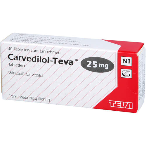 CARVEDILOL-TEVA 25mg Tabletten, 30 Stk., TEVA GmbH