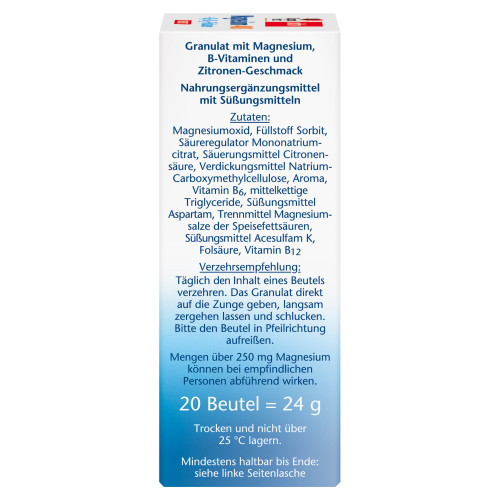 Doppelherz Magnesium + B Vitamine direct, 20 Stk., Queisser Pharma GmbH & Co. KG