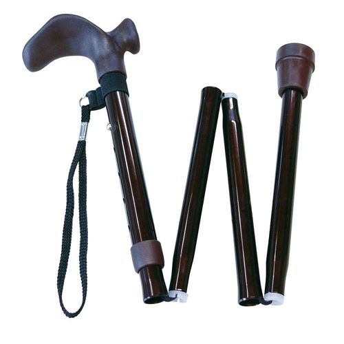 Gehstock faltbar anatom. Griff schwarz links, 1 Stk., Ludwig Bertram GmbH