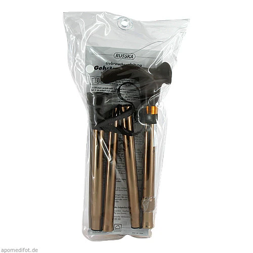 Gehstock faltbar anatom. Griff bronze links, 1 Stk., Ludwig Bertram GmbH
