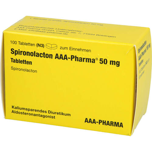 SPIRONOLACTON 50 mg AAA-Pharma Tabletten, 100 St, AAA - Pharma GmbH