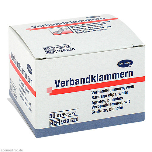 VERBANDKLAMMERN Hartmann weiß, 50 Stk., PAUL HARTMANN AG