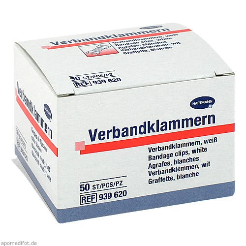 VERBANDKLAMMERN Hartmann weiß, 50 Stk., PAUL HARTMANN AG