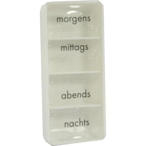 Tablettendose mo/mi/ab/na mit Blindenschrift, 1 Stk., Brinkmann Medical Ein Unternehmen der Dr. Junghans Medical GmbH