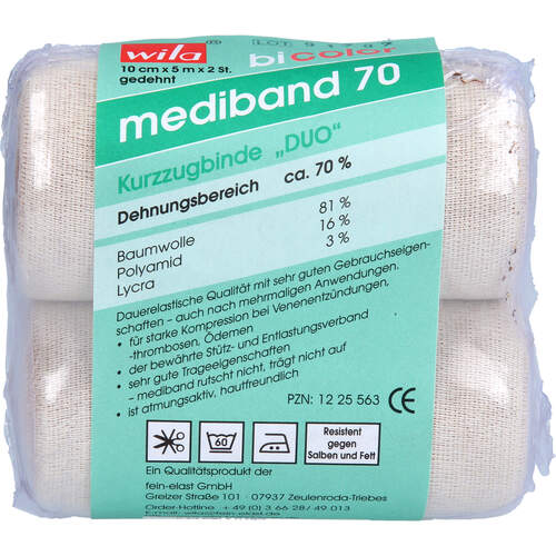 mediband 70 bicolor DUO 10cmx5m weiß/haut, 2 Stk., Fein-Elast Umspinnwerk GmbH